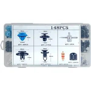 Kit de molas de fixação em plástico, válvulas e ferramentas (148 pcs)