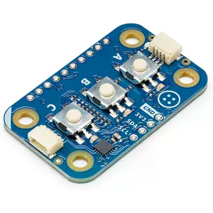 Módulo de interfaz con 3 botones, 3 LEDs y conectores Qwiic (I²C)
