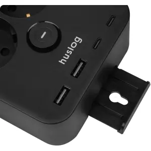 Bloco de 2 tomadas c/ 3x USB-A 3.2A - cabo (3x1.5mm²) 1.4m