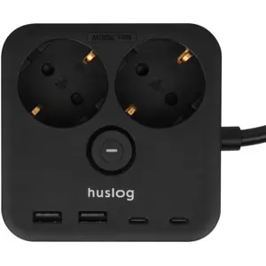 Bloco de 2 tomadas c/ 3x USB-A 3.2A - cabo (3x1.5mm²) 1.4m