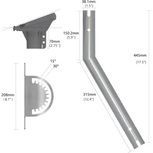 Suporte de antena Starlink Gen3 ajustável - tubo inclinado 20º