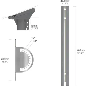 Suporte de antena Starlink Gen3 ajustável - Tubo reto