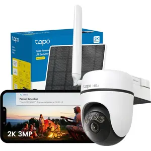 Câmara IP (4G LTE) Pan/Tilt 2K 3MP c/ bateria, IA, IR e Painel Solar - IP65
