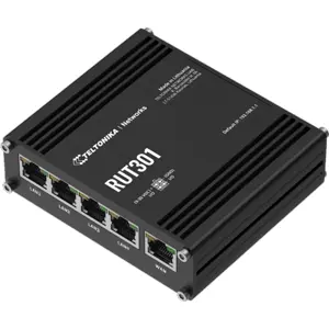 Router industrial Ethernet 10/100 c/ 5 portas, I/O digital, Firewall e suporte de VPN