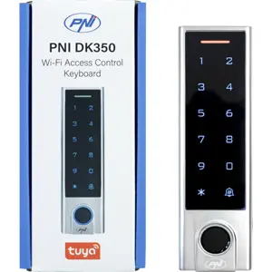 Leitor de controlo de acesso c/ PIN + RFID 125 kHz + impressão digital + app Tuya Smart (Wi-Fi) - teclado retroiluminado IP66