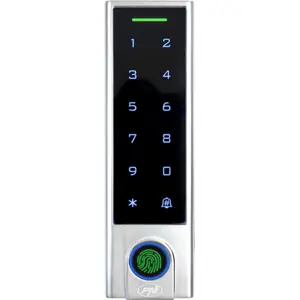 Leitor de controlo de acesso c/ PIN + RFID 125 kHz + impressão digital + app Tuya Smart (Wi-Fi) - teclado retroiluminado IP66
