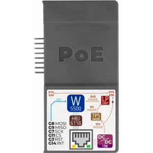 Módulo de Comunicação Ethernet (W5500) com PoE para StamPLC