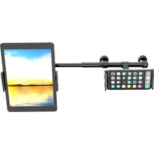 Suporte de telemóvel/tablet duplo ajustável para banco traseiro automóvel