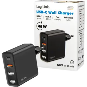 Cargador 1x USB-C PD & 3x USB-A QC - 48 W