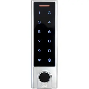 Leitor de controlo de acesso c/ PIN + RFID 125 kHz + impressão digital + app Tuya Smart (Wi-Fi) - teclado retroiluminado IP66