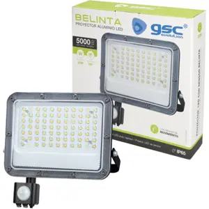 Projetor LED 230V com sensor movimento 50W 6500K (branco frio) - IP65