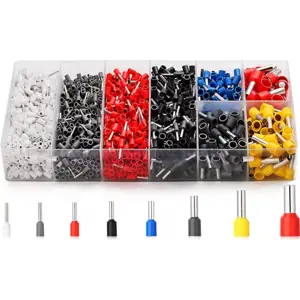 Conjunto de 1800 ponteiras isoladas (0.25-10mm²) + alicate de cravar hexagonal [6 lâminas]
