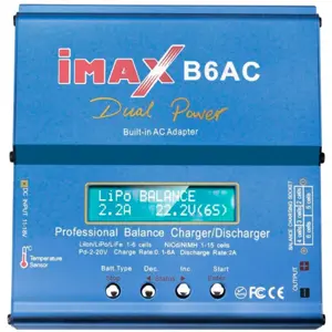Carregador inteligente 80W para baterias Li-ion/LiPo/LiFe/NiCd/NiMH/Pb