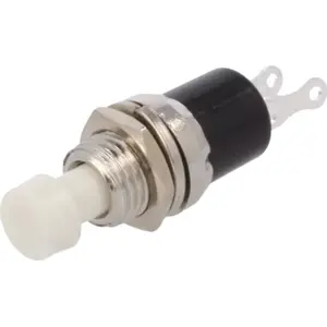 Botão interruptor de pressão unipolar SPST OFF-(ON) 250VAC 1A - branco