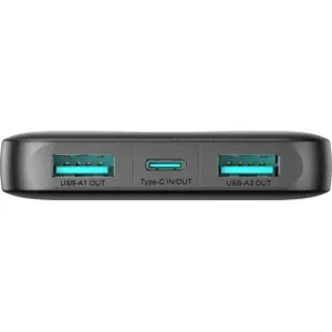 Powerbank 10000mAh (2x USB-A + USB-C) PD / QC - preto