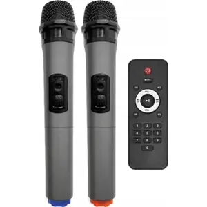 Coluna Bluetooth Portátil 600W 2x10''(USB/BT/SD/AUX) TWS LED RGB + 2 microfones