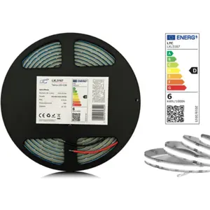 Fita LED COB 4000K (branco neutro) 12VDC 1100lm/m 6W/m (30W) IP67 - rolo de 5m