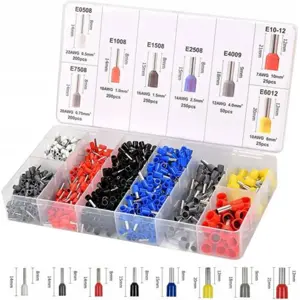 Conjunto de 1200 ponteiras isoladas com alicate de cravar (0.25-10mm²)