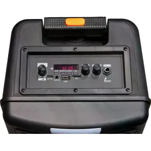 Coluna amplificada portátil 120W c/ USB/BT/SD/AUX + microfone c/ fio - iluminação RGB