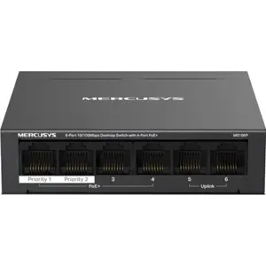 Switch 6P PoE+ (4PoE + 2 Uplink)