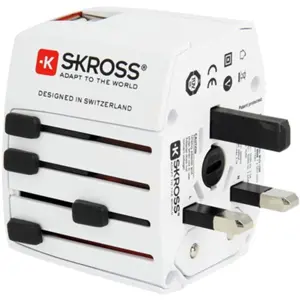 Adaptador de viagem Universal (s/ terra) c/ 2x USB-A (12W)