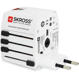 Adaptador de viagem Universal (s/ terra) c/ 2x USB-A (12W)