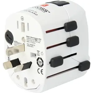 Adaptador de viagem Schuko (tipo F) ➝ Universal (c/ terra)
