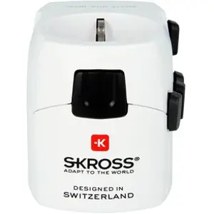 Adaptador de viagem Schuko (tipo F) ➝ Universal (c/ terra)