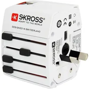 Adaptador de viagem Universal (s/ terra) c/ 2x USB-A (12W)