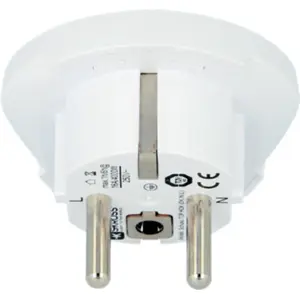 Adaptador de viagem Índia + Israel + Dinamarca (tipos D, H, K) ➝ Schuko (tipo F)
