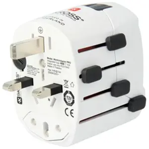 Adaptador de viagem Schuko (tipo F) ➝ Universal (c/ terra)