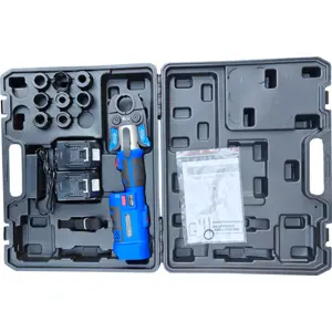 Alicate hidráulico a bateria p/ tubos multicamada PEX-AL-PEX + 8 matrizes