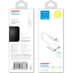 Adaptador Splitter Lightning - 2x Lightning (carregamento + auscultadores)