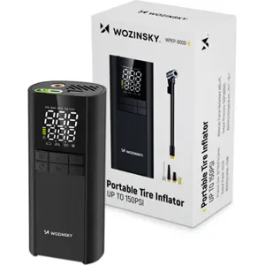 Mini compressor de ar portátil s/ fio (150PSI / 10bar) c/ Powerbank 8000mAh + lanterna