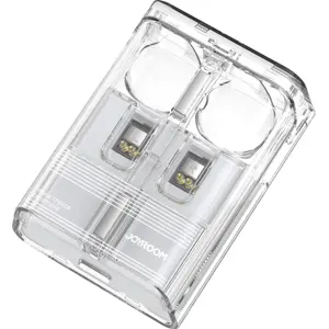 Auriculares earbuds Bluetooth 5.3 iluminados c/ estojo de bateria - Branco