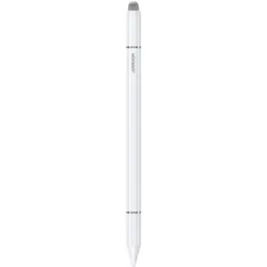 Caneta Stylus capacitiva 3-em-1 (disco de precisão + esferográfica + borracha touch) - Branco