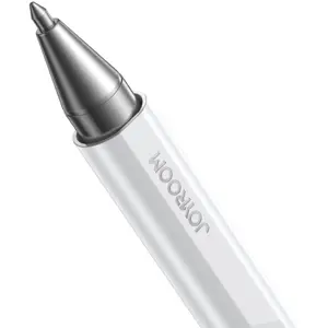 Caneta Stylus capacitiva 3-em-1 (disco de precisão + esferográfica + borracha touch) - Branco
