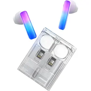 Auriculares earbuds Bluetooth 5.3 iluminados c/ estojo de bateria - Branco