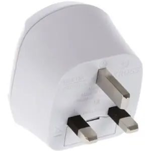 Adaptador de viagem Schuko (tipo F) ➝ UK (tipo G)