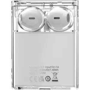 Auriculares earbuds Bluetooth 5.3 iluminados c/ estojo de bateria - Branco