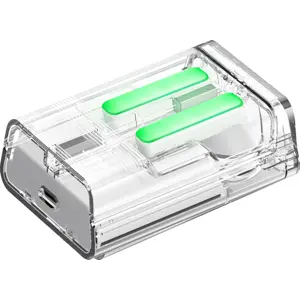 Auriculares earbuds Bluetooth 5.3 iluminados c/ estojo de bateria - Branco
