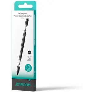 Caneta Stylus capacitiva 3-em-1 (disco de precisão + esferográfica + borracha touch) - Preto