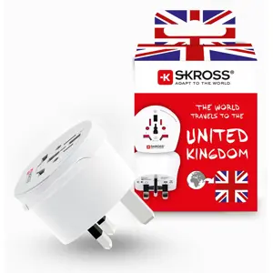 Adaptador de viagem Universal ➝ UK (tipo G)