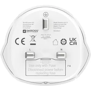 Adaptador de viagem Universal ➝ UK (tipo G)