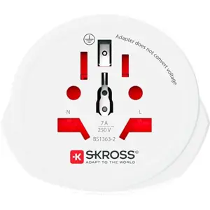 Adaptador de viagem Universal ➝ UK (tipo G)