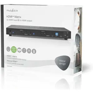 Repartidor / Comutador de HDMI Ultra HD 4K 18Gbps (2 out - 4 in) + 2x TosLink + 2 Jack 3.5