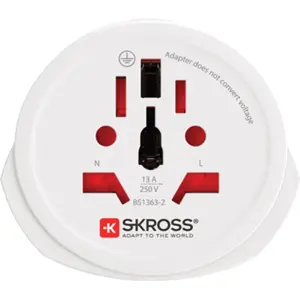 Adaptador de viagem Universal ➝ Schuko (tipo F)