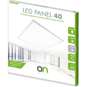 Painel LED quadrado de superfície/encastrável 40W 4200lm CCT (3000/4000/6000K) 595x595x32mm