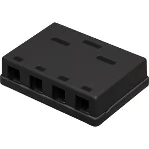 Caja para conectores Keystone 4 puertos - negra