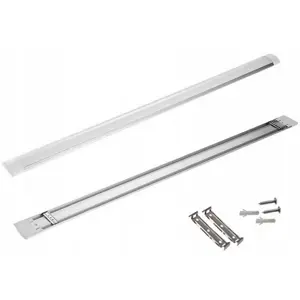 Luminária LED de superfície 230V 36W 3850lm 6400K IP20 - 1200x75mm - alumínio cinza